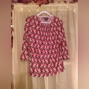 Liz Claiborne Career Size S Blouse Multi-Color Abstract